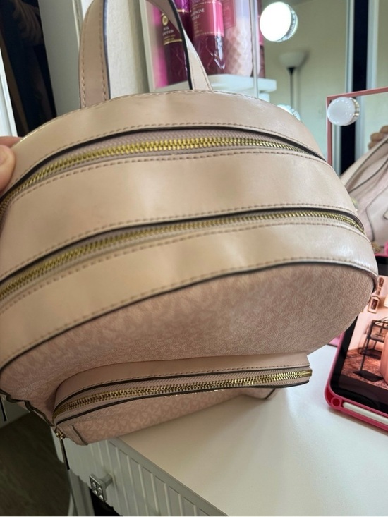 Michael Kors Blush Pink Signature Backpack with Gold Hardware